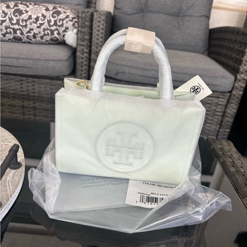 Tory Burch mint green mini Ella tote